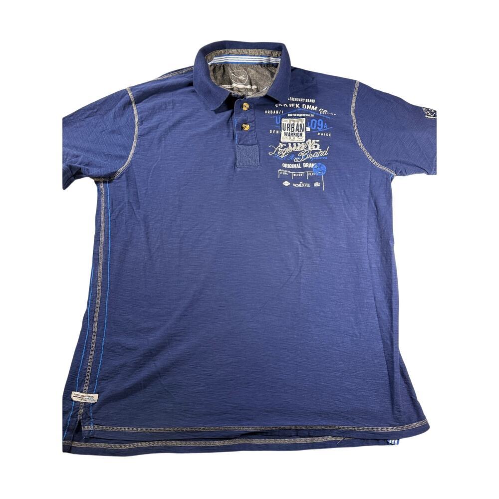 projek raw blue polo graphic and embroidered T-shirt
